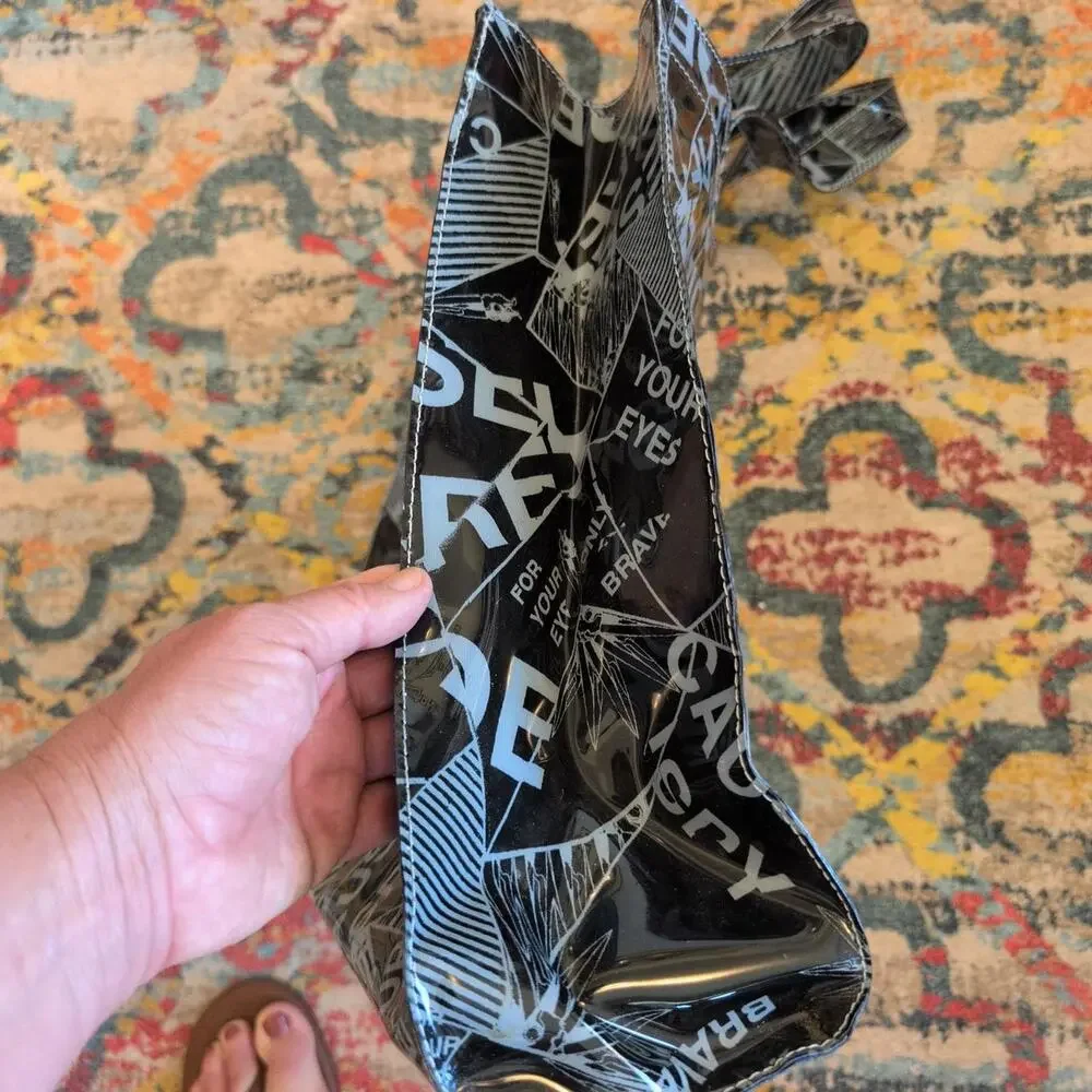 Black and Gray Vintage Diesel Vinyl Tote Bag